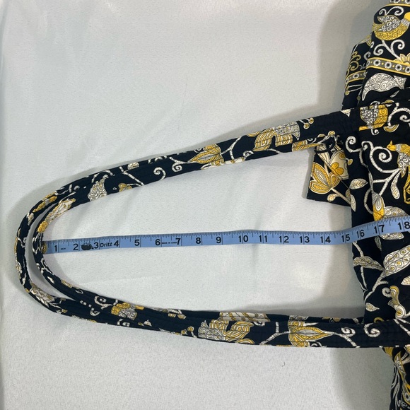 Vera Bradley Large Yellow Bird Duffle Retired Pattern - Black Yellow White - Picture 14 of 14